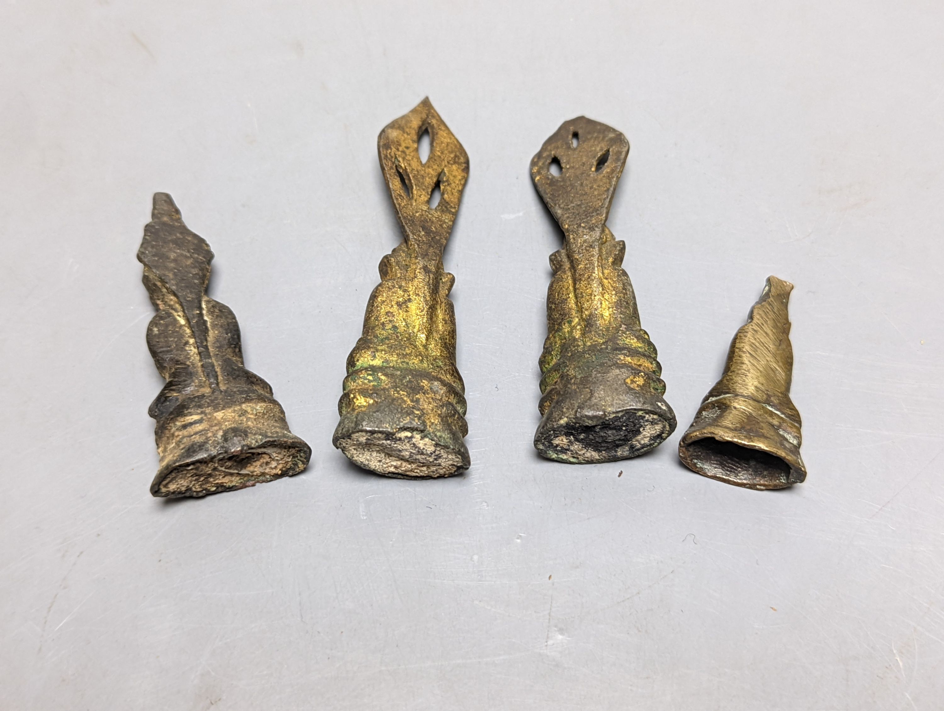 Four brass Buddha